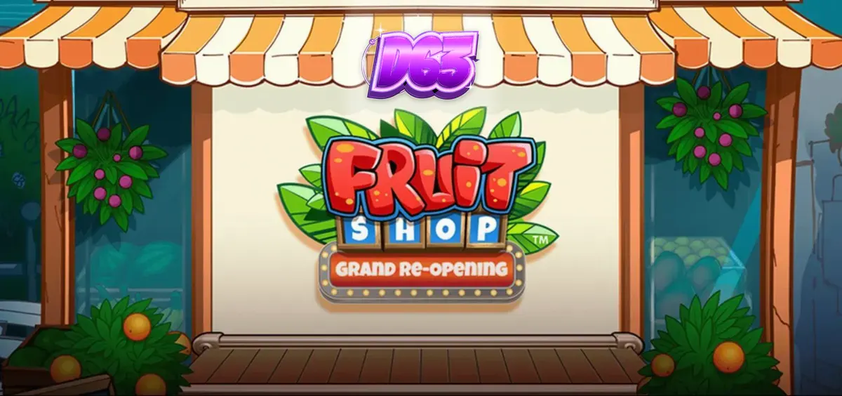 Isang makulay na fruit shop slot na may mga sariwang prutas at summer vibes.